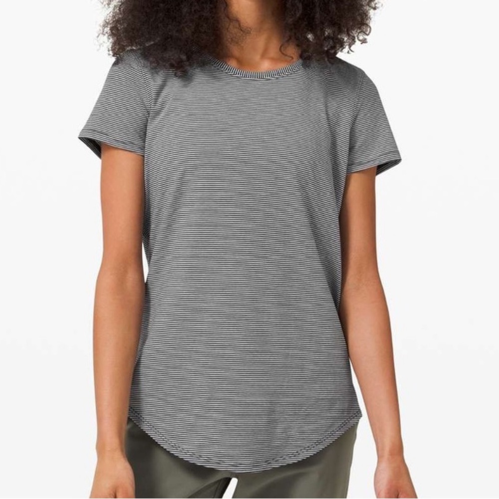 lululemon athletica Black and White Striped Tee